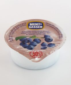Menz e Gasser confettura extra monoporzione gusto mirtillo nero – scatola da 100 pezzi