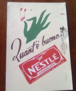 Cartolina Pubblicitaria Nestle’ anni 50 Quant’e’ Buono