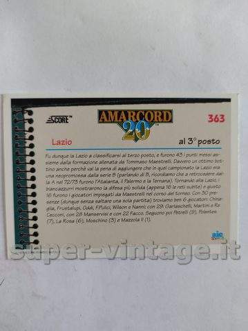 SCORE 93 CARD CALCIO AMARCORD SQUADRA LAZIO 72/73 n 363 - Image 3